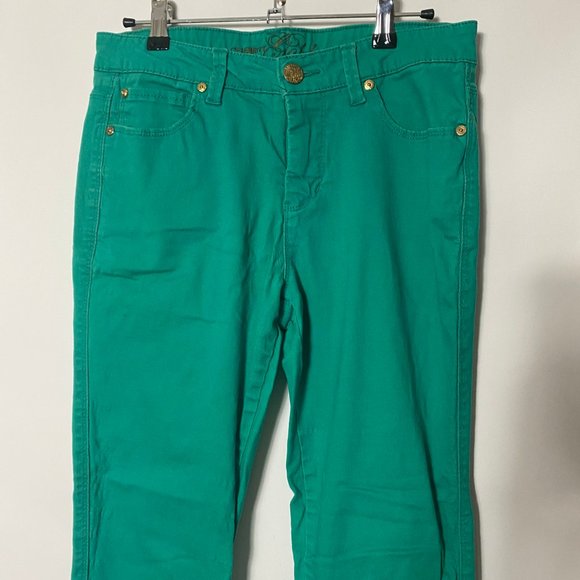 Celebrity Gold Skinny Jeans Sz 8 Jade Green - Picture 2 of 7